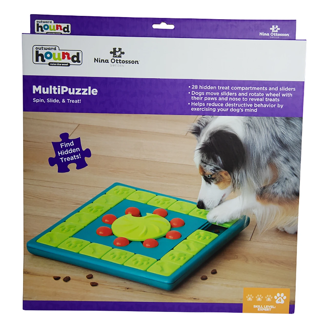 Nina Ottosson Multipuzzle Niveau 4 - udfordrende aktivitetslegetøj til hunde